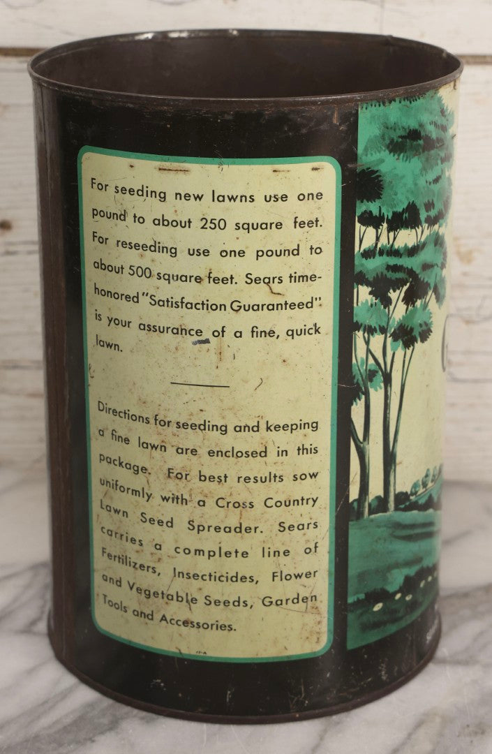 Lot 262 - Trio Of Vintage And Antique Advertising Pieces Including Grass Seed Tin, Camel Tire Tube Repair Kit, And “Little General Infants Durable Hose” Undergarments Box, W.T. Grant Co., 1923