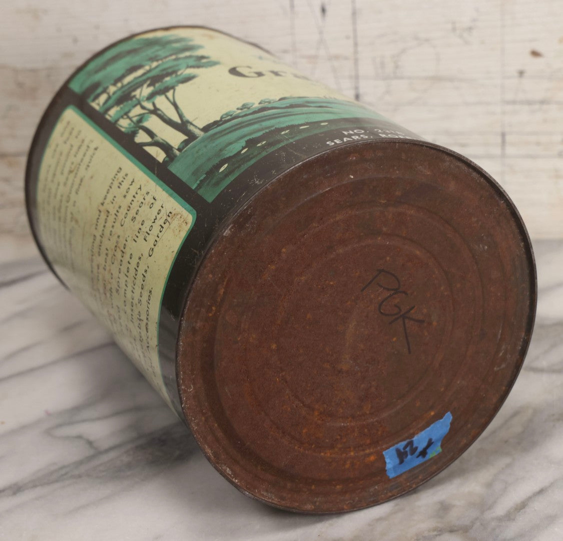 Lot 262 - Trio Of Vintage And Antique Advertising Pieces Including Grass Seed Tin, Camel Tire Tube Repair Kit, And “Little General Infants Durable Hose” Undergarments Box, W.T. Grant Co., 1923