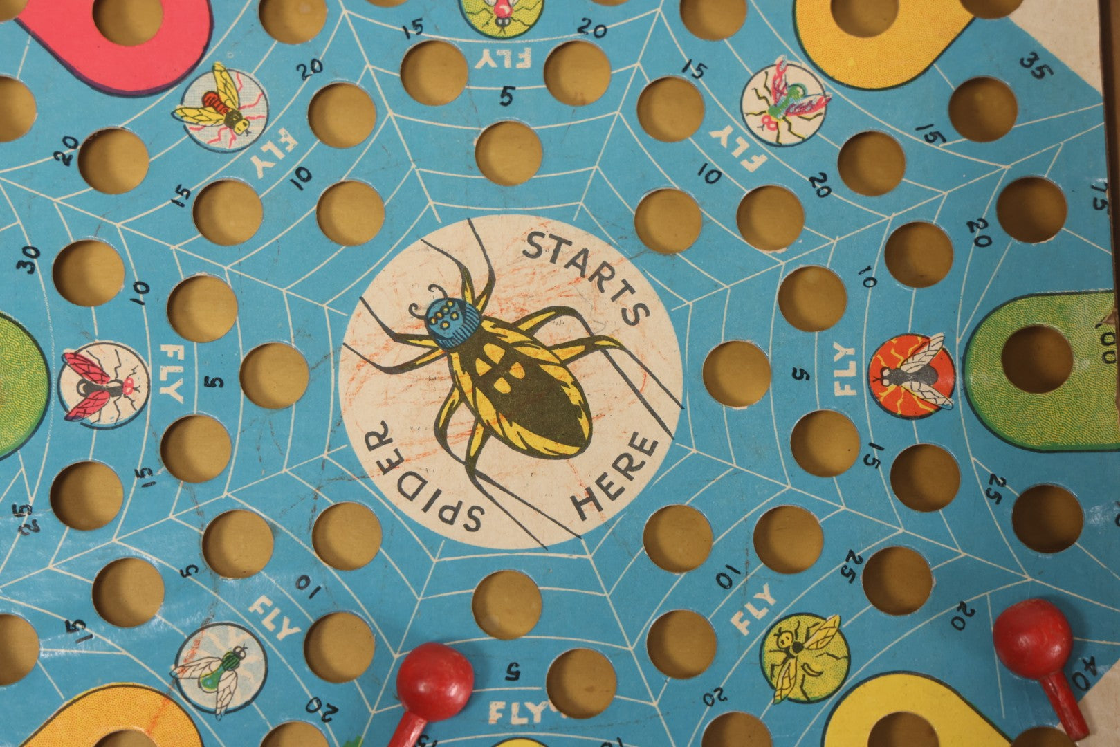Lot 263 - Vintage "Spider And Fly" Board Game With Anthropomorphic Spider And Fly Graphics, Milton Bradley Co. No. 4734, Springfield, Massachusetts, Circa 1930
