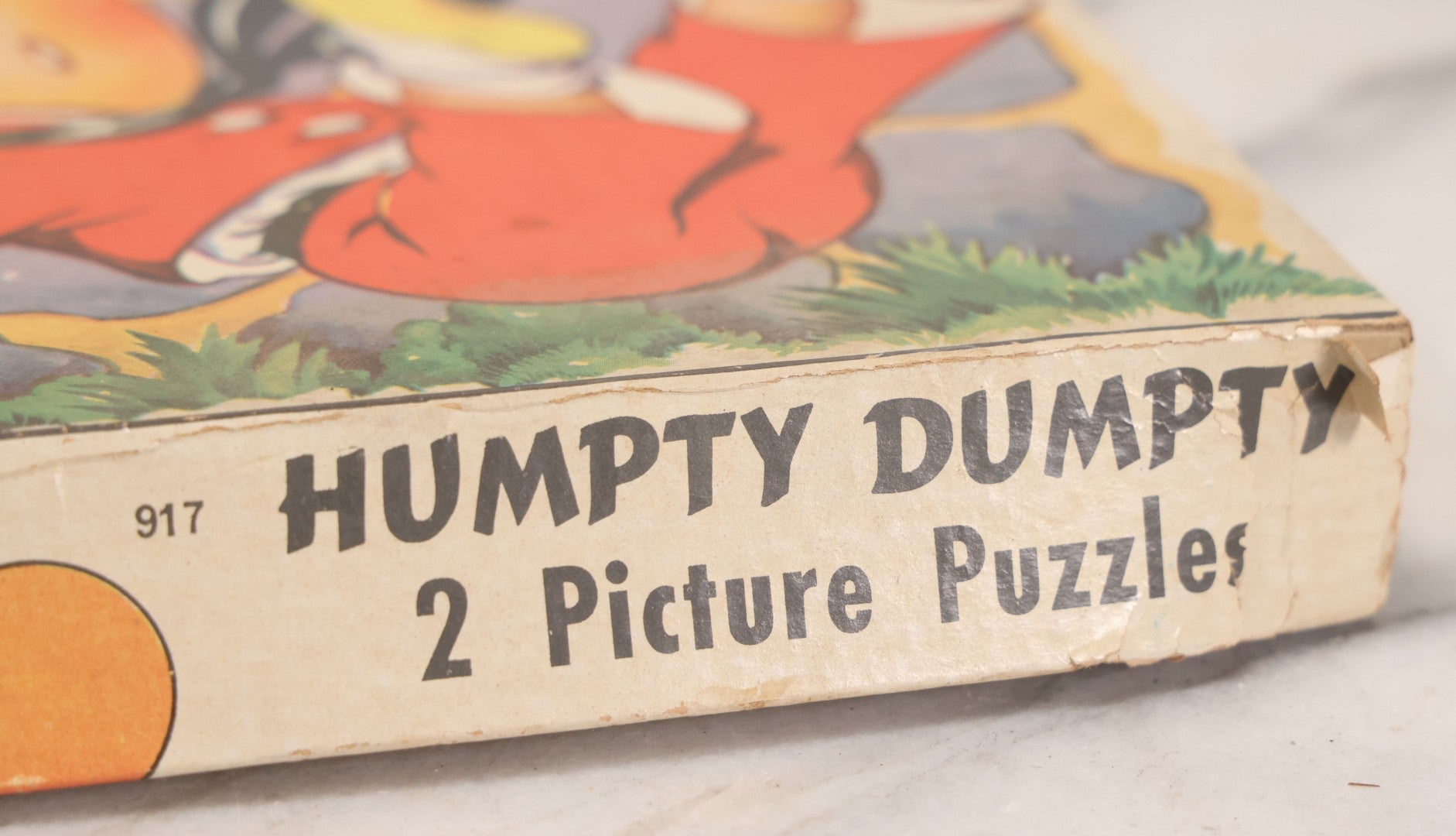 Lot 265 - Vintage "Humpty Dumpty 2 Picture Puzzles" Toy Puzzle Set By Saalfield Publishing Co., Akron, Ohio, No. 917, Copyright 1941, Made In U.S.A.., Handwritten Note On Verso "John Chick From Mrs. Mayo"