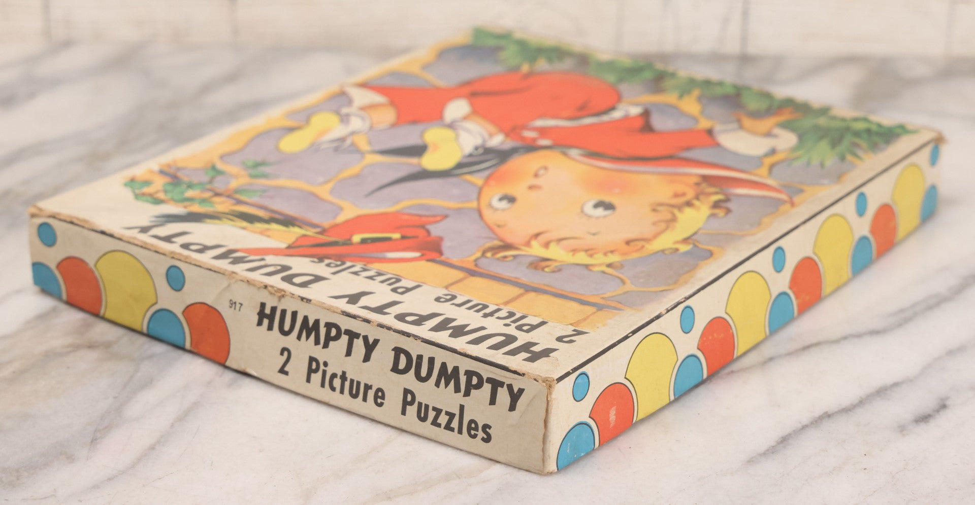 Lot 265 - Vintage "Humpty Dumpty 2 Picture Puzzles" Toy Puzzle Set By Saalfield Publishing Co., Akron, Ohio, No. 917, Copyright 1941, Made In U.S.A.., Handwritten Note On Verso "John Chick From Mrs. Mayo"