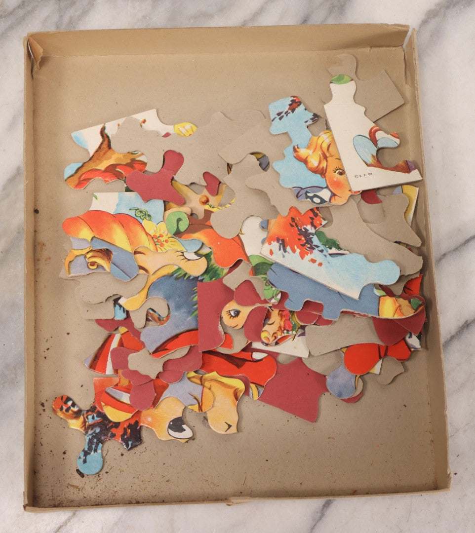 Lot 265 - Vintage "Humpty Dumpty 2 Picture Puzzles" Toy Puzzle Set By Saalfield Publishing Co., Akron, Ohio, No. 917, Copyright 1941, Made In U.S.A.., Handwritten Note On Verso "John Chick From Mrs. Mayo"