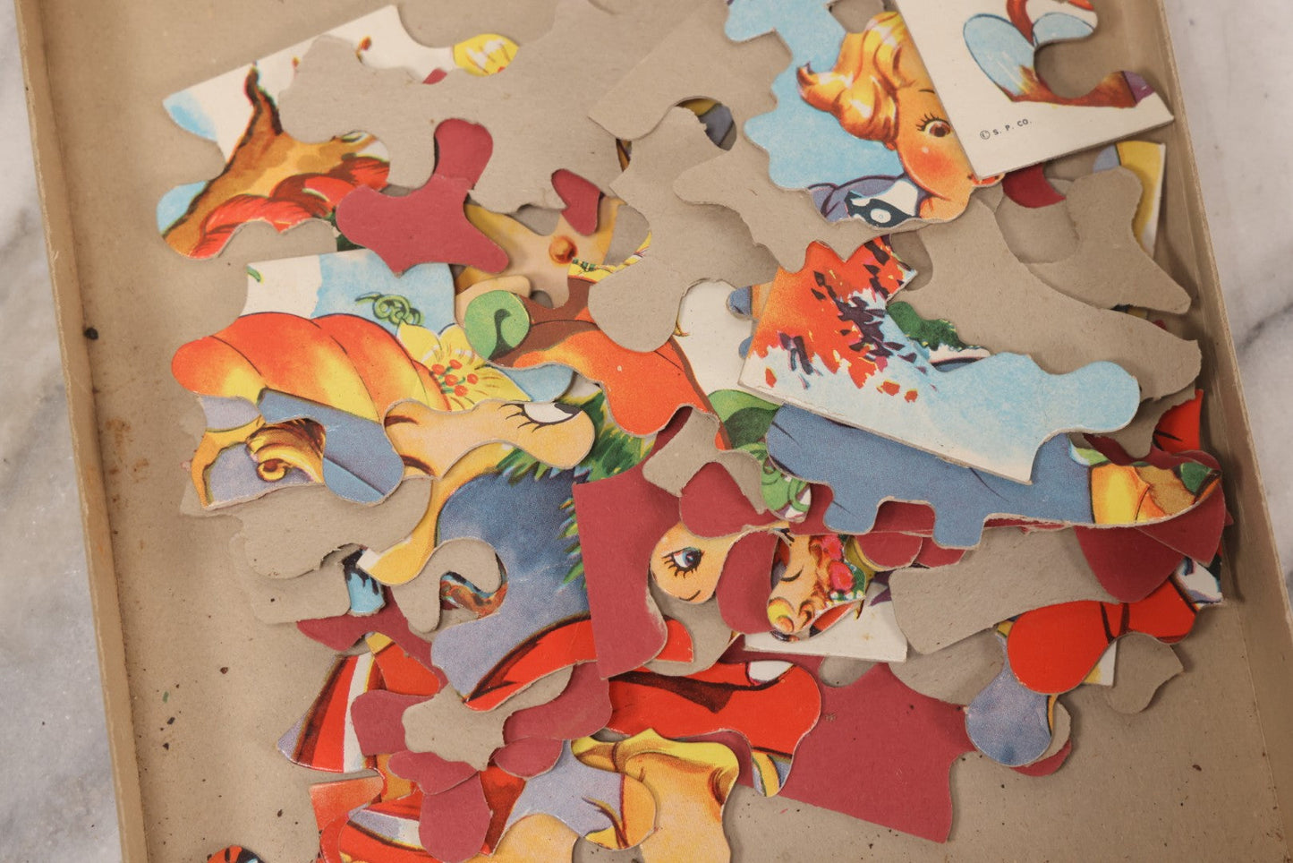 Lot 265 - Vintage "Humpty Dumpty 2 Picture Puzzles" Toy Puzzle Set By Saalfield Publishing Co., Akron, Ohio, No. 917, Copyright 1941, Made In U.S.A.., Handwritten Note On Verso "John Chick From Mrs. Mayo"