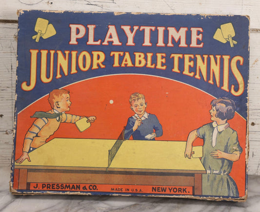 Lot 266 - Vintage Playtime Junior Table Tennis Game By J. Pressman & Co., New York, With Original Box And Accessories