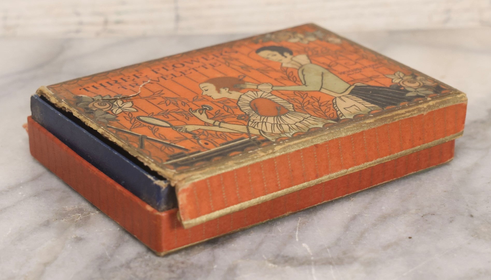 Lot 268 - Trio Of Vintage And Antique Advertising Boxes Including Bull Dog Jar Rubbers, Senate Havana Cigar, And Richard Hudnut “Three Flowers” Travelette Box