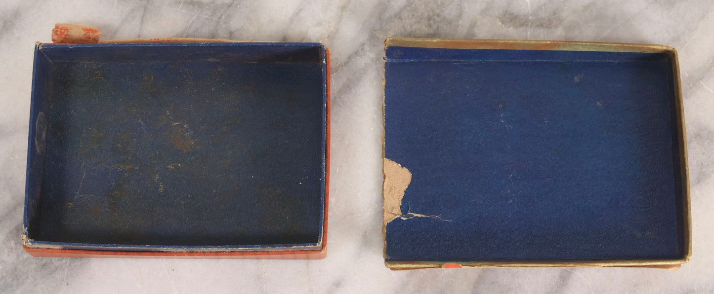 Lot 268 - Trio Of Vintage And Antique Advertising Boxes Including Bull Dog Jar Rubbers, Senate Havana Cigar, And Richard Hudnut “Three Flowers” Travelette Box