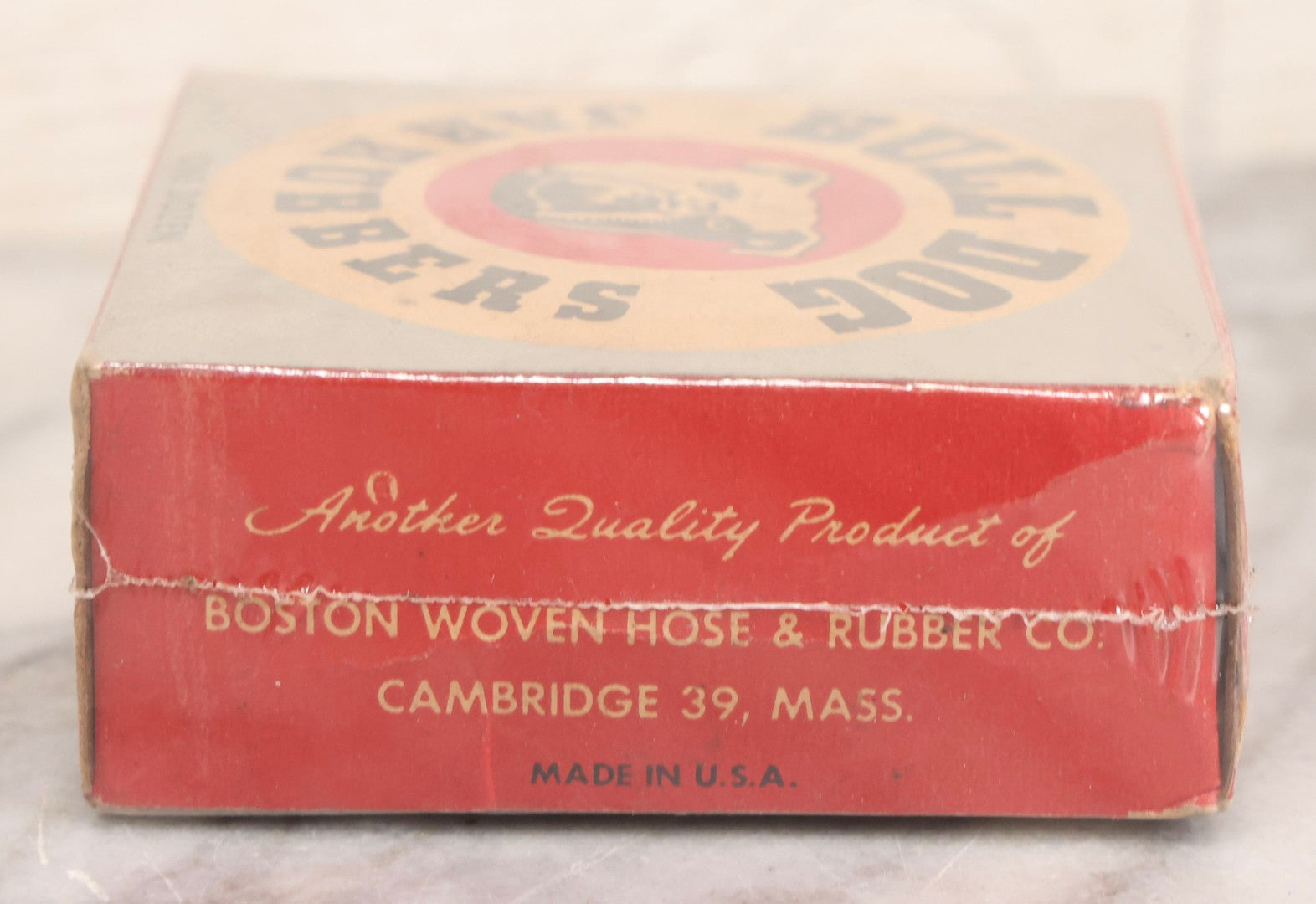 Lot 268 - Trio Of Vintage And Antique Advertising Boxes Including Bull Dog Jar Rubbers, Senate Havana Cigar, And Richard Hudnut “Three Flowers” Travelette Box