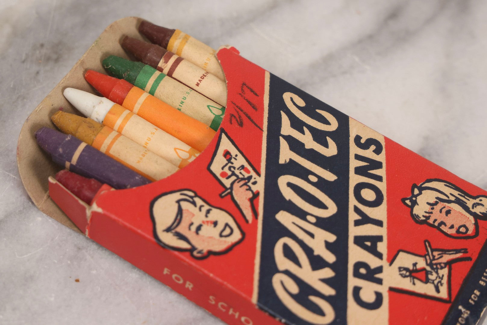Lot 270 - Grouping Of Four Vintage Children's Advertising Pieces Including Carnival Straws Clown Box, Cra-O-Tec No. 116 Crayons, Popeye And Friends Amscan Drinking Cups, And "Fight The Cavity Creeps" Crest Toothbrush Box By Procter And Gamble