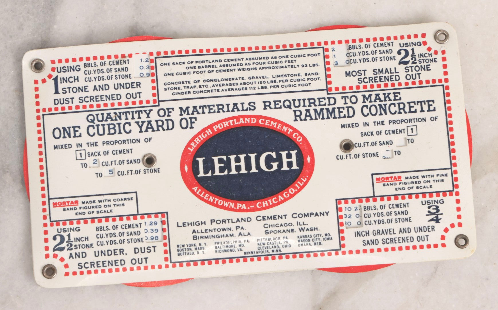 Lot 271 - Grouping Of Five Vintage Advertising Rulers, Thermometers, And Measuring Tools Including Breyers Ice Cream, Lehigh Portland Cement Co., Colgate's Fab, Railway Signal Association, And Conray Products Co. Inc. Navy Thermometer Fragment