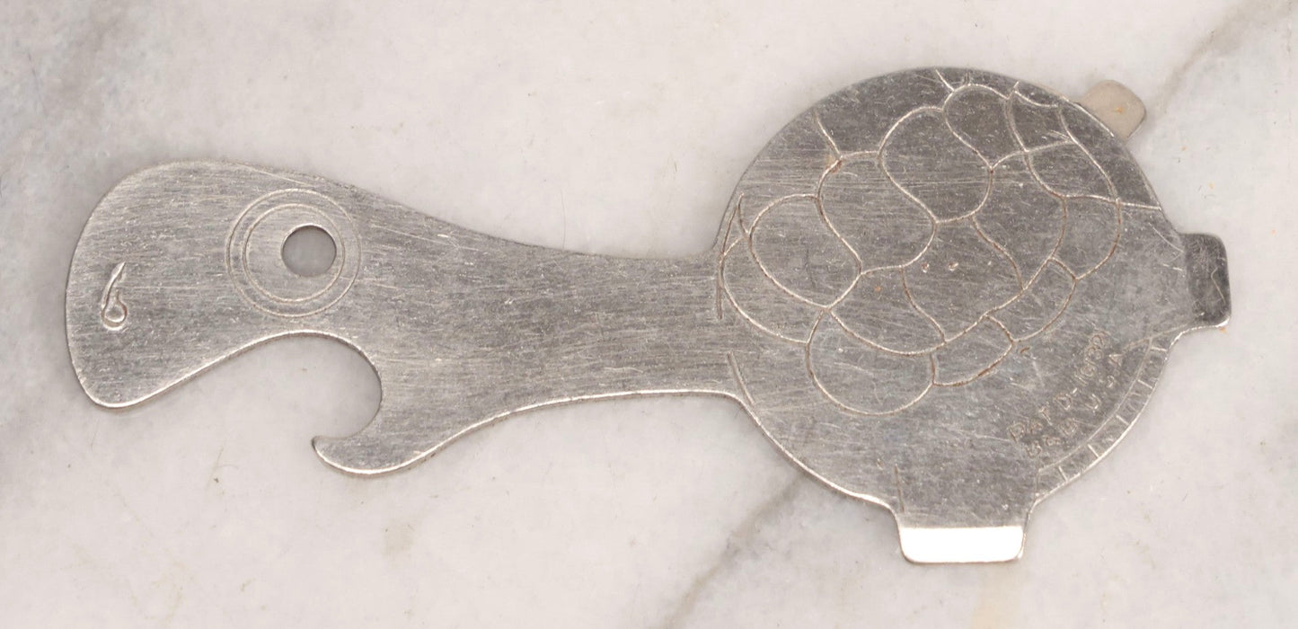 Lot 274 - Grouping Of 13 Vintage Advertising And Metal Pieces Including Ford And Studebaker Keys, Sutter's Hi Speed Turtle Bottle Opener, Acme Thunderer Whistles, S.S. Kresge Co. Feeler Gauge, And Shell Service Scraper