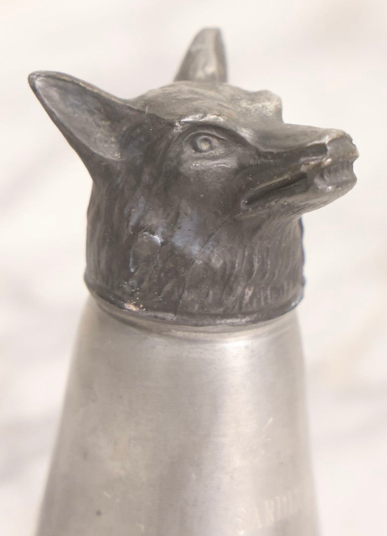 Lot 278 - Vintage Fox Hunt Toasting Cup With Fox Head Finial Marked Sardinia