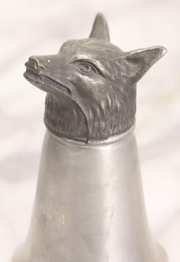 Lot 278 - Vintage Fox Hunt Toasting Cup With Fox Head Finial Marked Sardinia