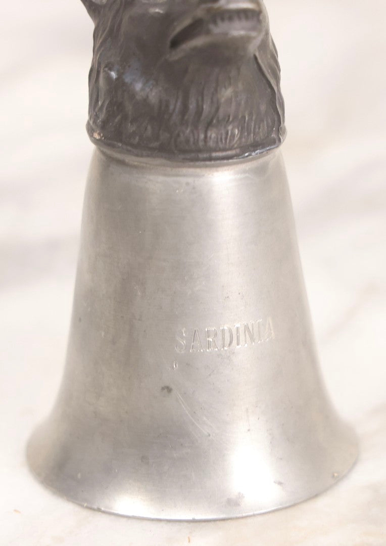 Lot 278 - Vintage Fox Hunt Toasting Cup With Fox Head Finial Marked Sardinia