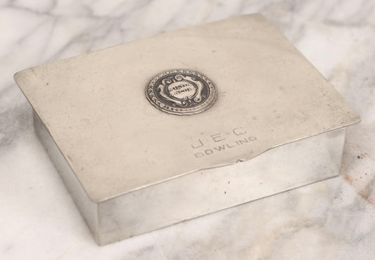 Lot 279 - Vintage Bowling Trophy Presentation Box From Milton Club With J.E.C. Bowling Monogram