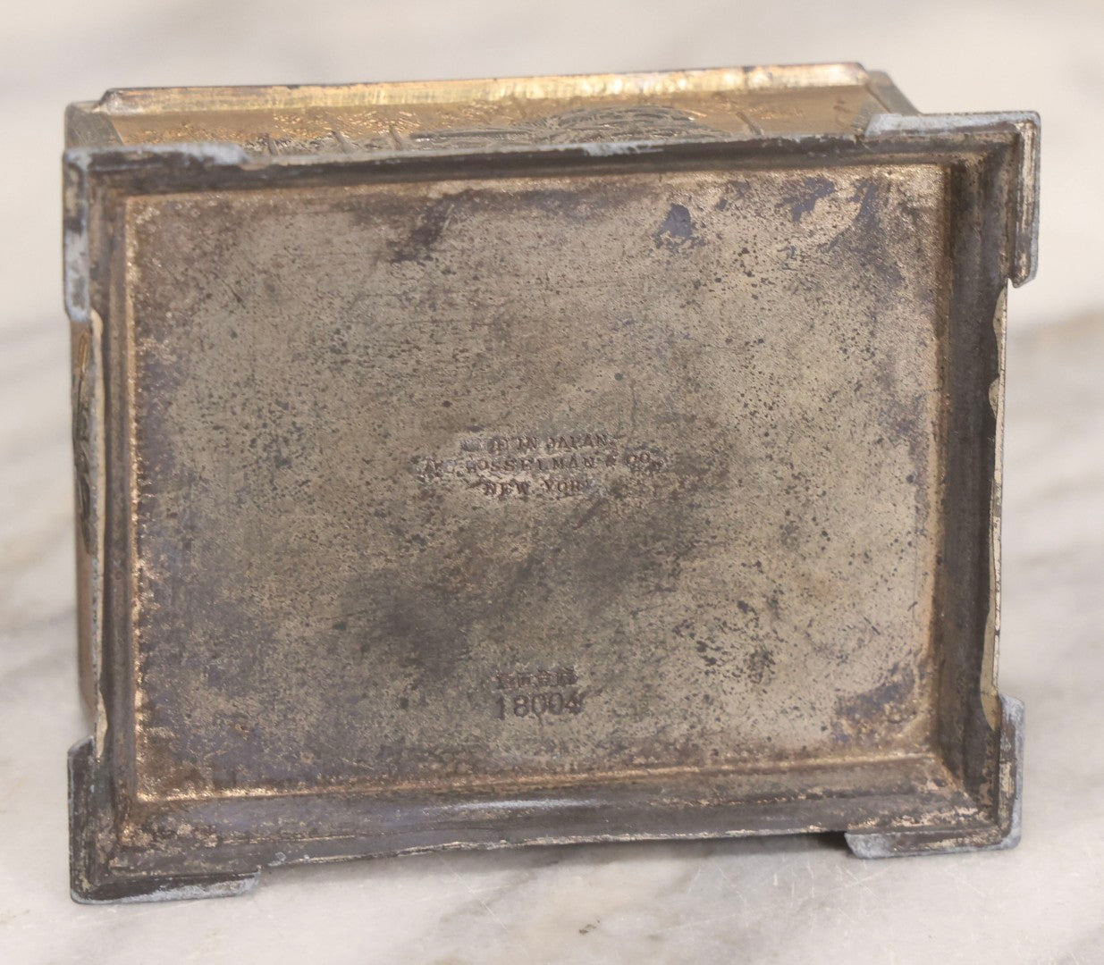 Lot 282 - Pair Of Vintage Metal Boxes Made In Japan Including Pennsylvania Landmarks Box By Bosselman & Co. And Peacock Design Box