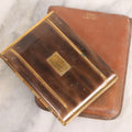 Lot 285 - Vintage Twain-Lite Cigarette Holder With Leather Case By Metalfield, New York, With Brushed Brass Interior And Spring-Loaded Arms