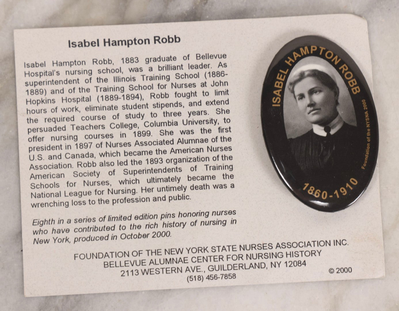 Lot 290 - Grouping Of 3 Vintage Nursing Commemorative Pins Honoring Annie Damer, Isabel Hampton Robb, And Lavinia L. Dock