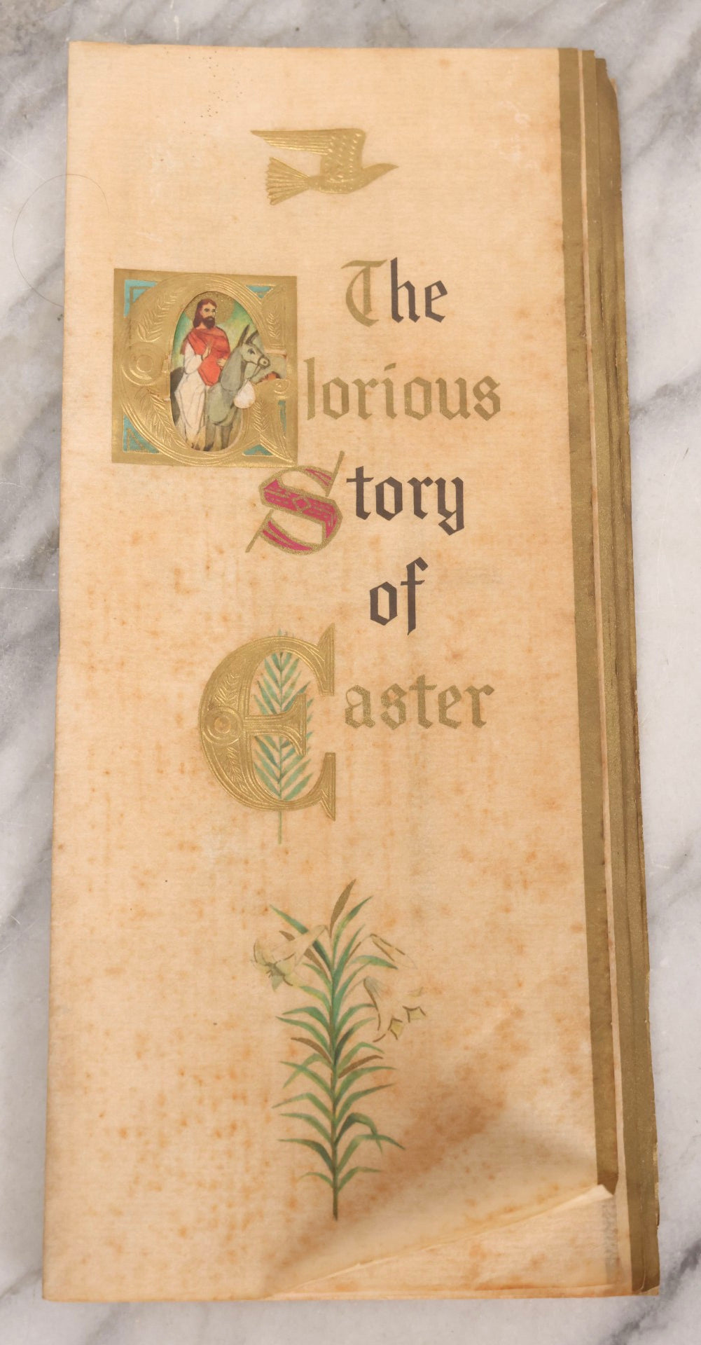 Lot 291 - Vintage Hallmark Greeting Card, "The Glorious Story Of Easter", Slim Jims Series, With Gilt Accents, Circa 1959