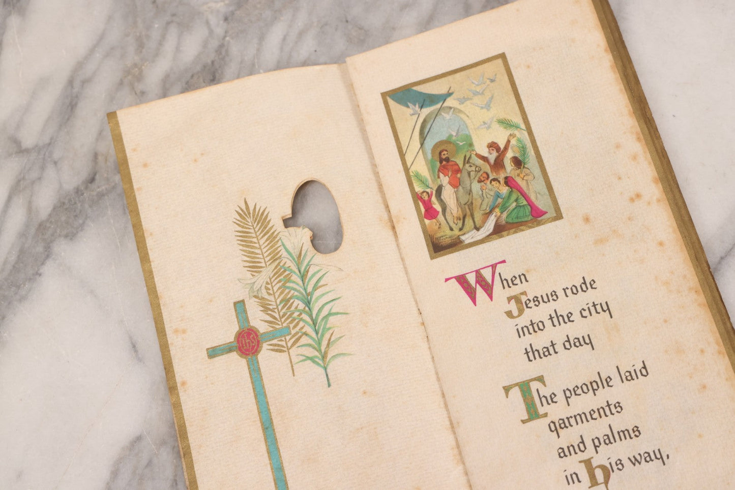 Lot 291 - Vintage Hallmark Greeting Card, "The Glorious Story Of Easter", Slim Jims Series, With Gilt Accents, Circa 1959