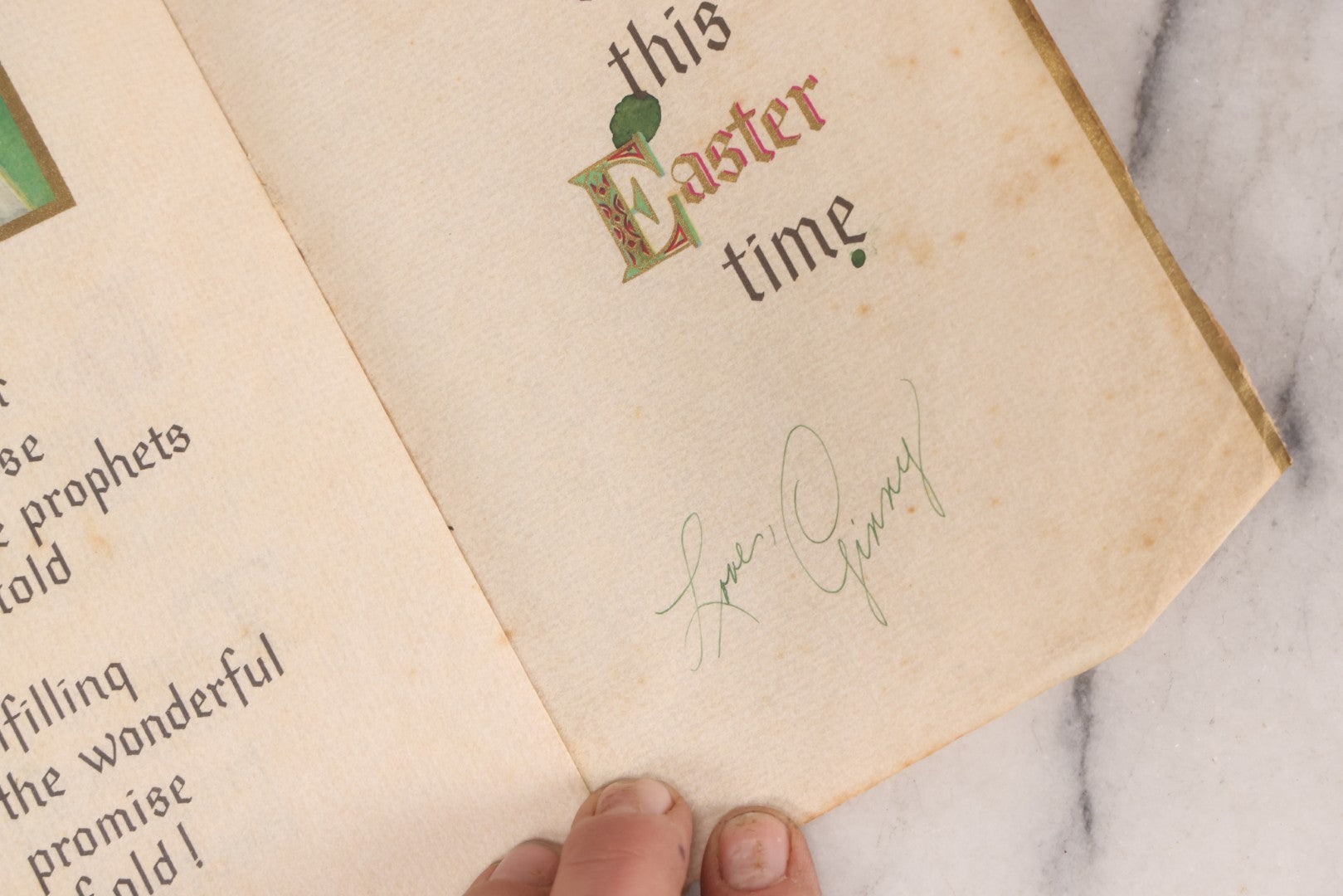 Lot 291 - Vintage Hallmark Greeting Card, "The Glorious Story Of Easter", Slim Jims Series, With Gilt Accents, Circa 1959