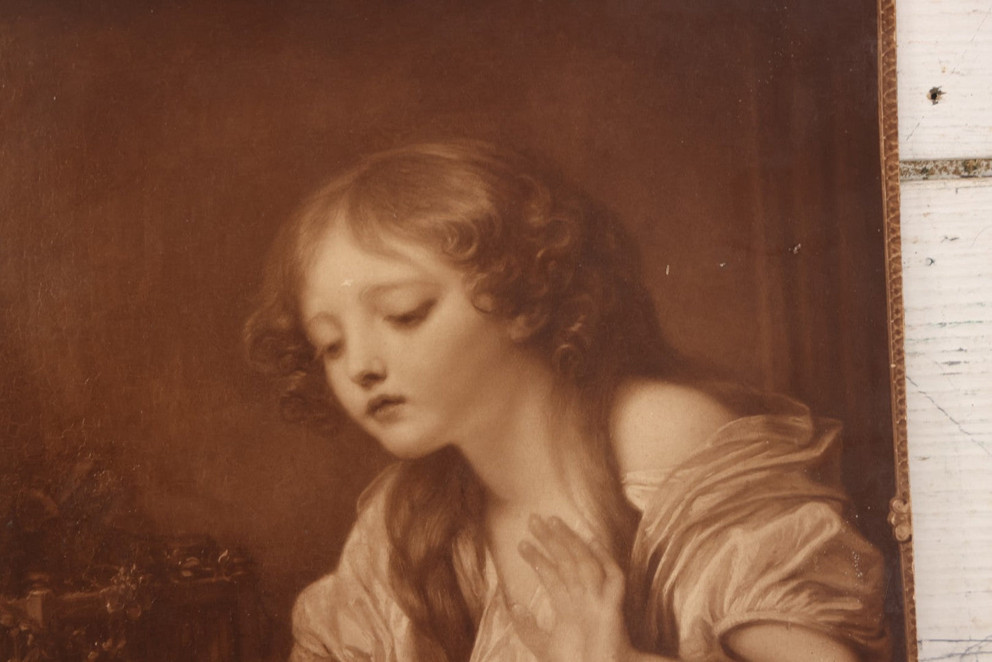 Lot 292 - Antique Photogravure Print After Jean-Baptiste Greuze "L'Oiseau Mort" ("The Dead Bird"), Musée Du Louvre Reproduction No. 882, Circa Late 19th-Early 20th Century