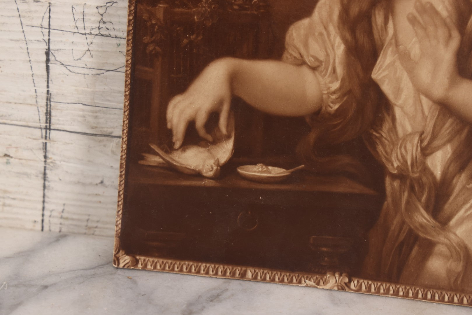 Lot 292 - Antique Photogravure Print After Jean-Baptiste Greuze "L'Oiseau Mort" ("The Dead Bird"), Musée Du Louvre Reproduction No. 882, Circa Late 19th-Early 20th Century