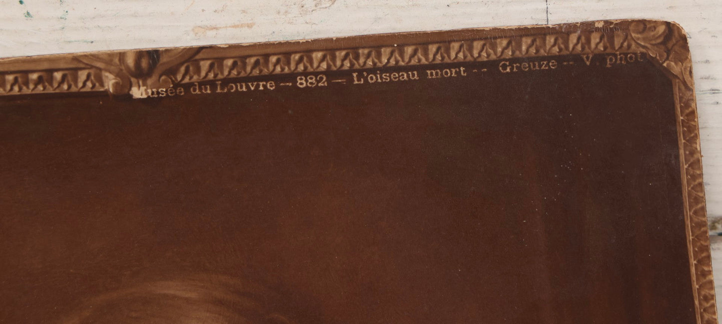 Lot 292 - Antique Photogravure Print After Jean-Baptiste Greuze "L'Oiseau Mort" ("The Dead Bird"), Musée Du Louvre Reproduction No. 882, Circa Late 19th-Early 20th Century