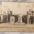 Lot 293 - Antique Unmounted Photograph Depicting Priest And Churchgoers Holding Banners Before Large Icon And Bell, Circa 1914, Handwritten Note On Verso Identifies Wasyl Pilch Holding Gospel, Founder Of St. Peter & Paul Church