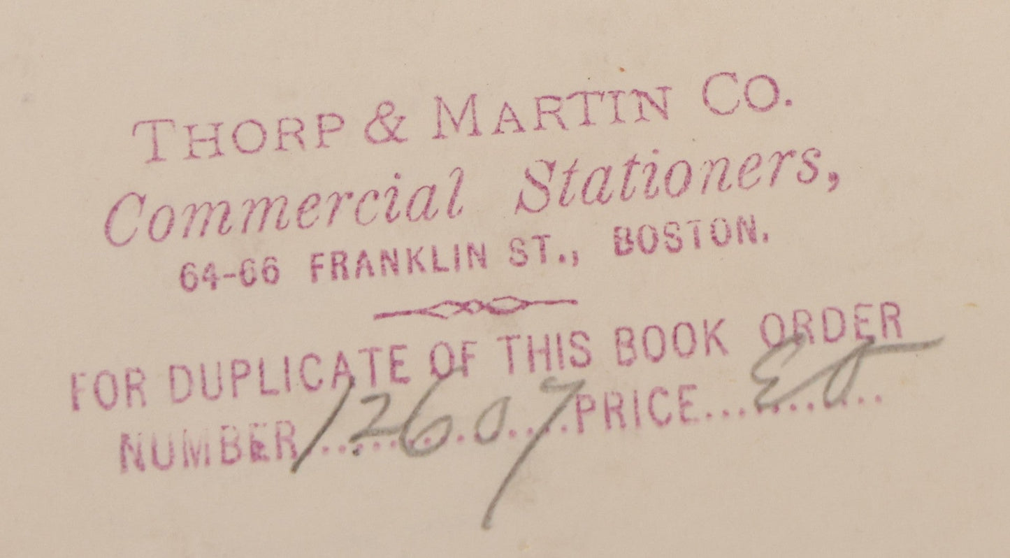 Lot 294 - Antique Scrapbook With Clipped Logos, Seals, And Institutional Names From Colleges, Hotels, Clubs, Banks, Government Offices, And More, Arranged By Color Throughout 20+ Pages, Marbled Cover Boards