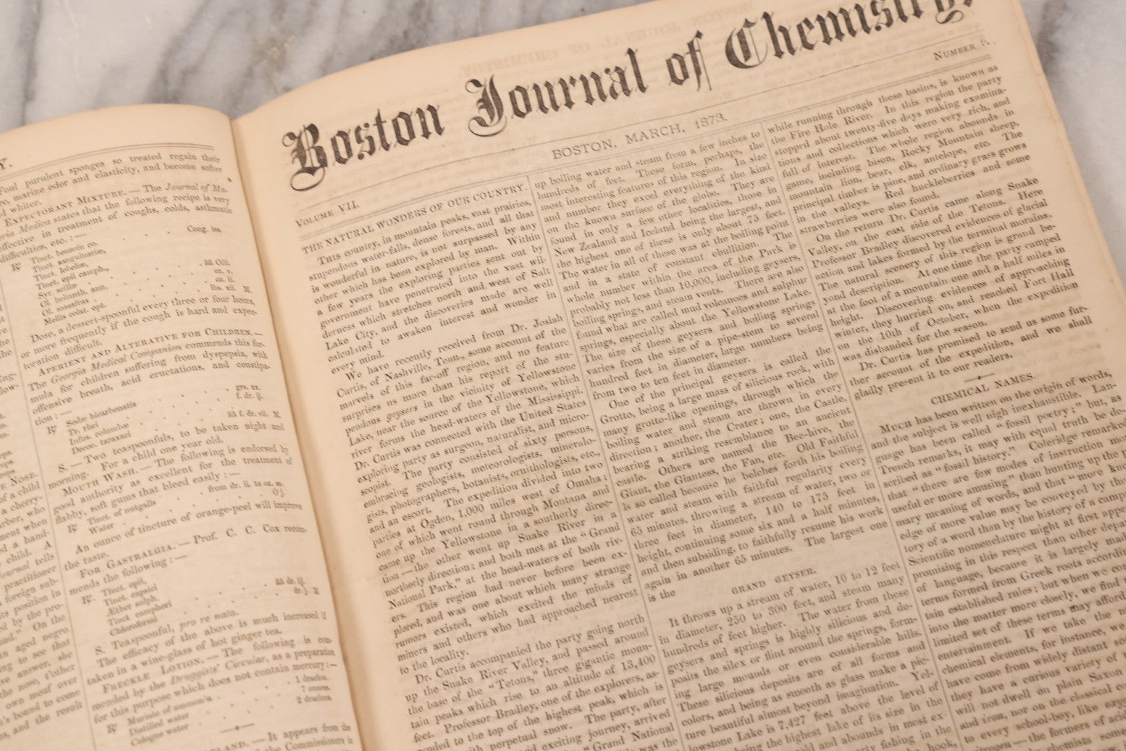 Lot 295 - Antique Bound Compendium "The Boston Journal Of Chemistry" Containing Issues From January 1873 To June 1874, Published By Billings, Clapp, And Company, Boston, Edited By James R. Nichols, M.D.