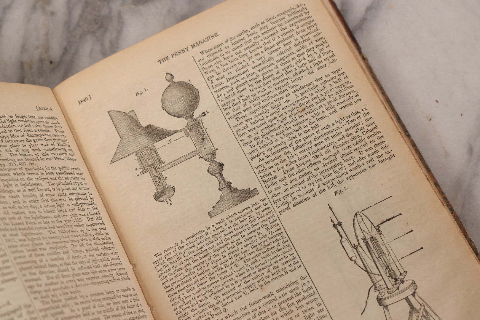 Lot 296 - Antique Bound Compendium "The Penny Magazine Of Society For The Diffusion Of Useful Knowledge" 1840, Published By Charles Knight & Co., London, With Marbled Cover Boards, Numerous Illustrations