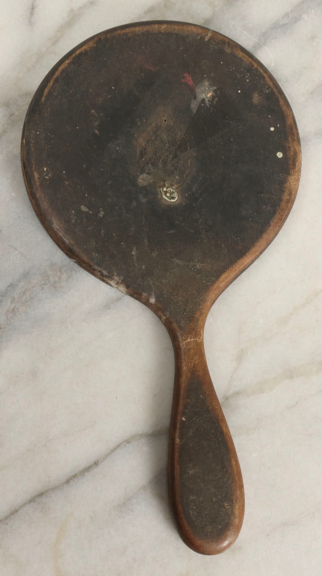 Lot 299 - Grouping Of 4 Vintage And Antique Wooden Boxes And Vanity Items Including Pyrography Box, Hand Mirror, Indian Carved Box, And Remington Rand Case