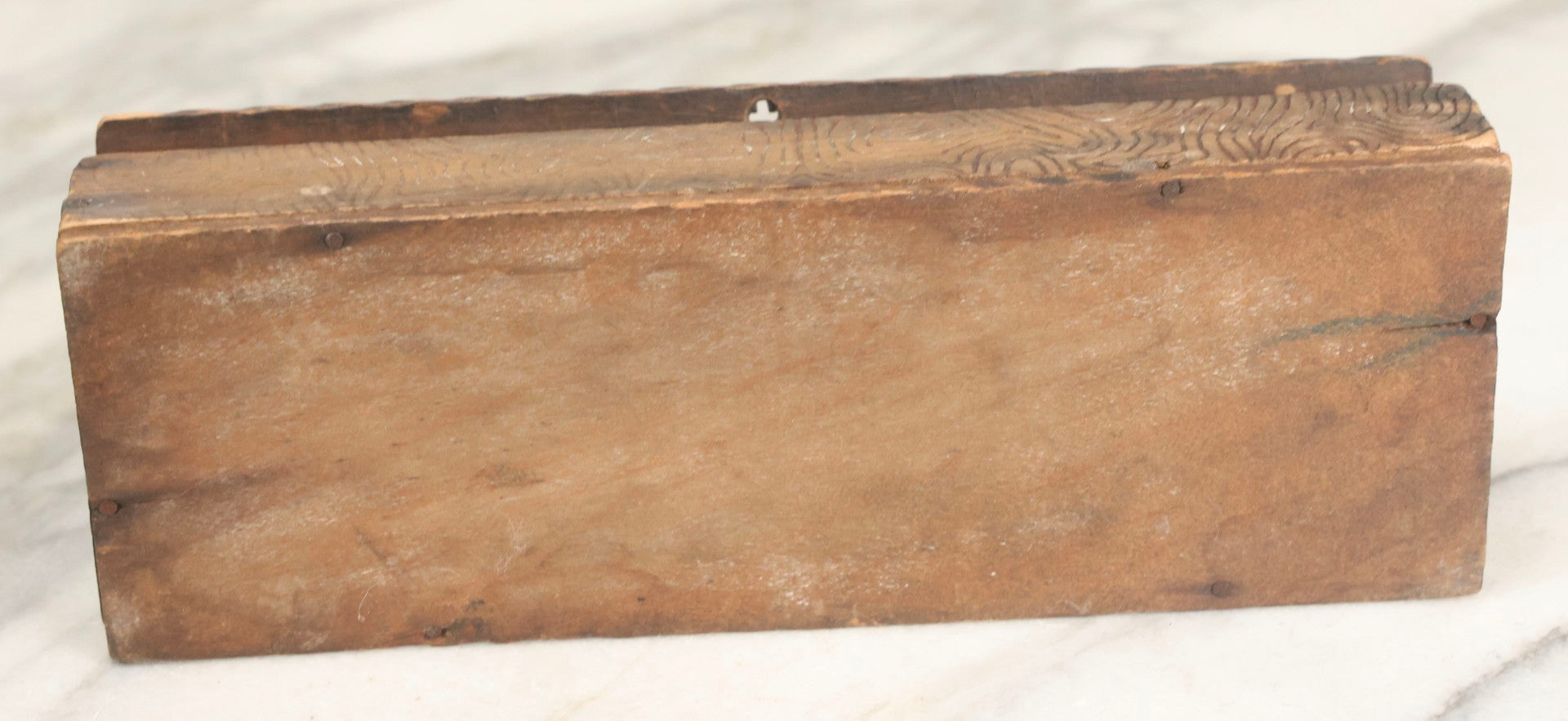 Lot 299 - Grouping Of 4 Vintage And Antique Wooden Boxes And Vanity Items Including Pyrography Box, Hand Mirror, Indian Carved Box, And Remington Rand Case