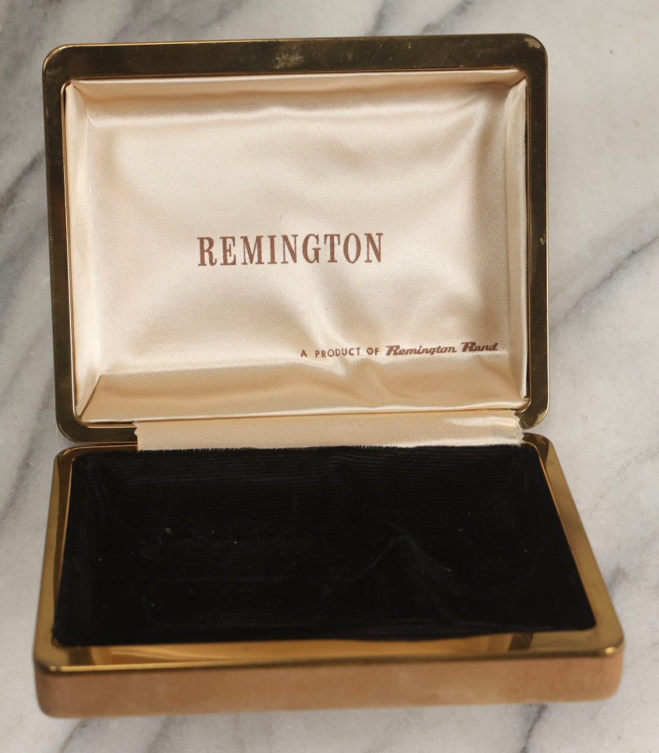 Lot 299 - Grouping Of 4 Vintage And Antique Wooden Boxes And Vanity Items Including Pyrography Box, Hand Mirror, Indian Carved Box, And Remington Rand Case