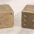 Lot 303 - Vintage Pair Of Solid Brass Gaming Dice With Hand-Finished Surfaces And Natural Patina, Circa Mid-20th Century