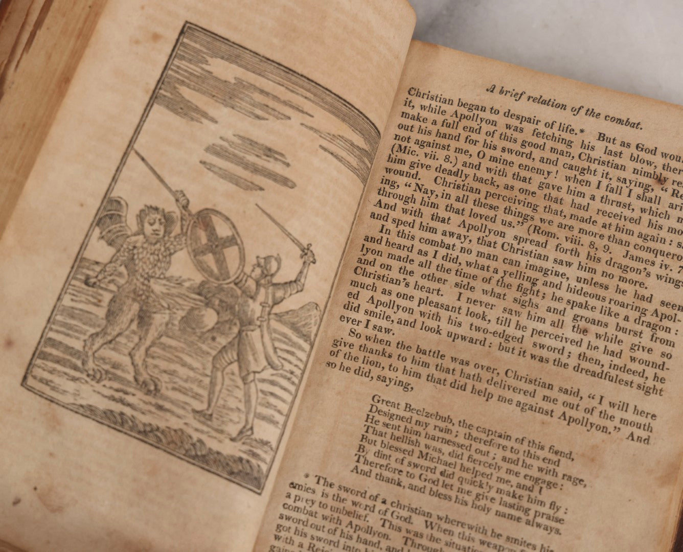 Lot 307 - "The Pilgrim's Progress From This World To, That Which Is To Come" Antique Illustrated Christian Allegory Book By John Bunyan, Published By Isaiah Thomas, Junior, Boston, Printed By E. Merriam & Co., 1817