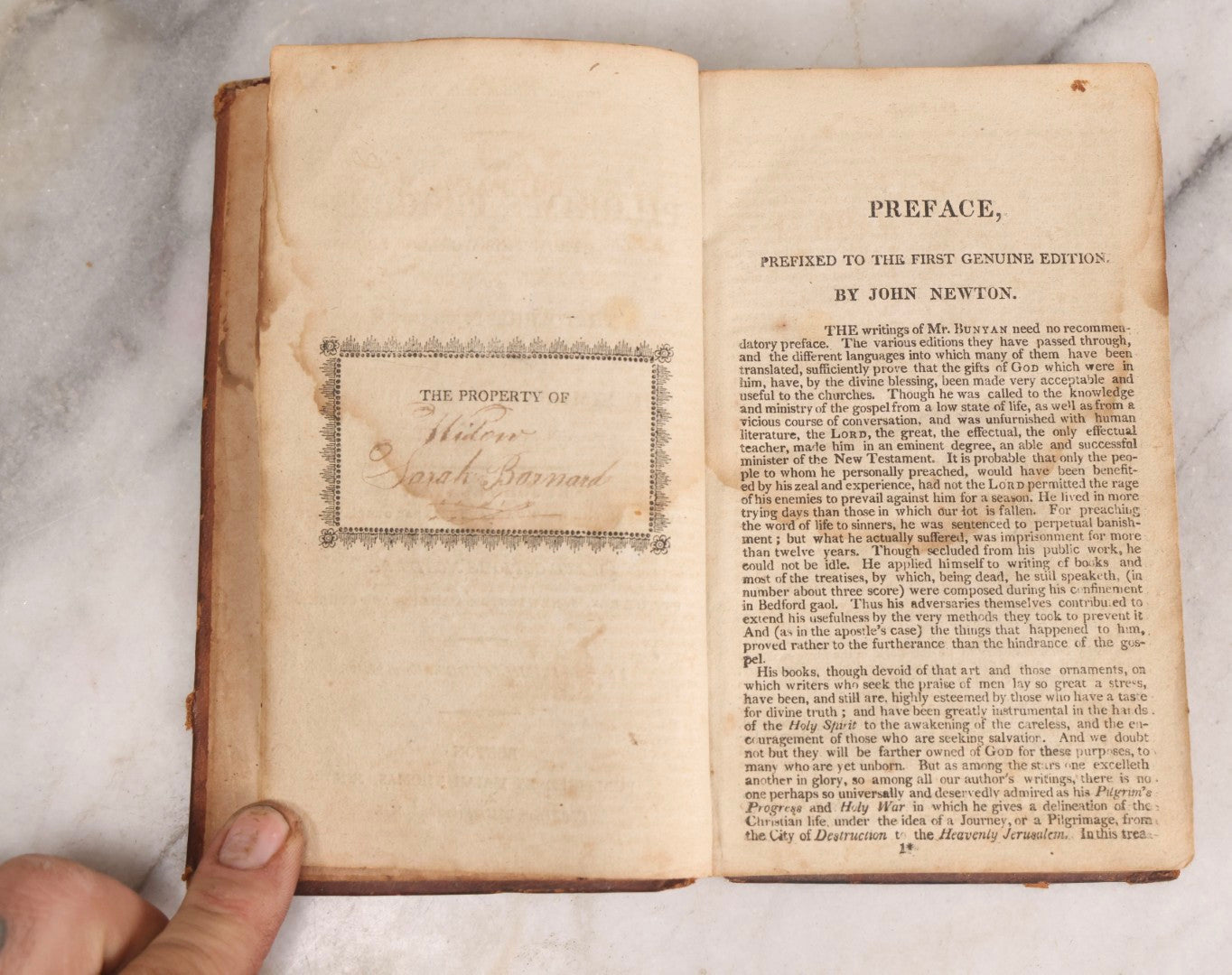 Lot 307 - "The Pilgrim's Progress From This World To, That Which Is To Come" Antique Illustrated Christian Allegory Book By John Bunyan, Published By Isaiah Thomas, Junior, Boston, Printed By E. Merriam & Co., 1817