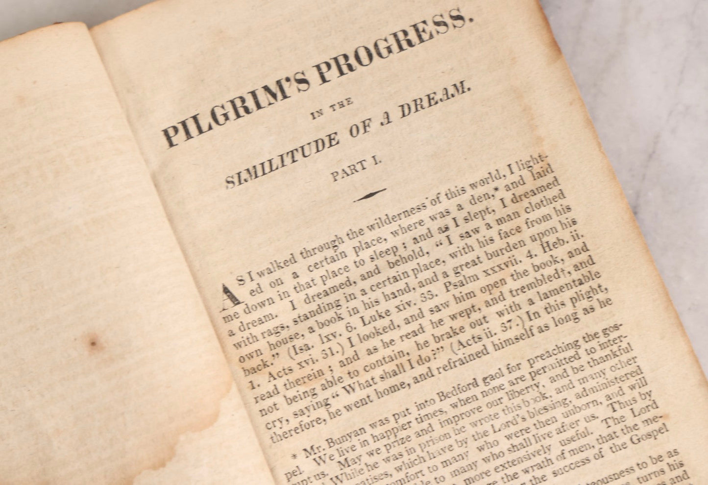 Lot 307 - "The Pilgrim's Progress From This World To, That Which Is To Come" Antique Illustrated Christian Allegory Book By John Bunyan, Published By Isaiah Thomas, Junior, Boston, Printed By E. Merriam & Co., 1817
