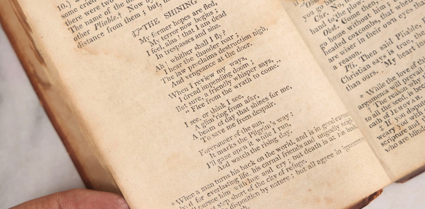 Lot 307 - "The Pilgrim's Progress From This World To, That Which Is To Come" Antique Illustrated Christian Allegory Book By John Bunyan, Published By Isaiah Thomas, Junior, Boston, Printed By E. Merriam & Co., 1817