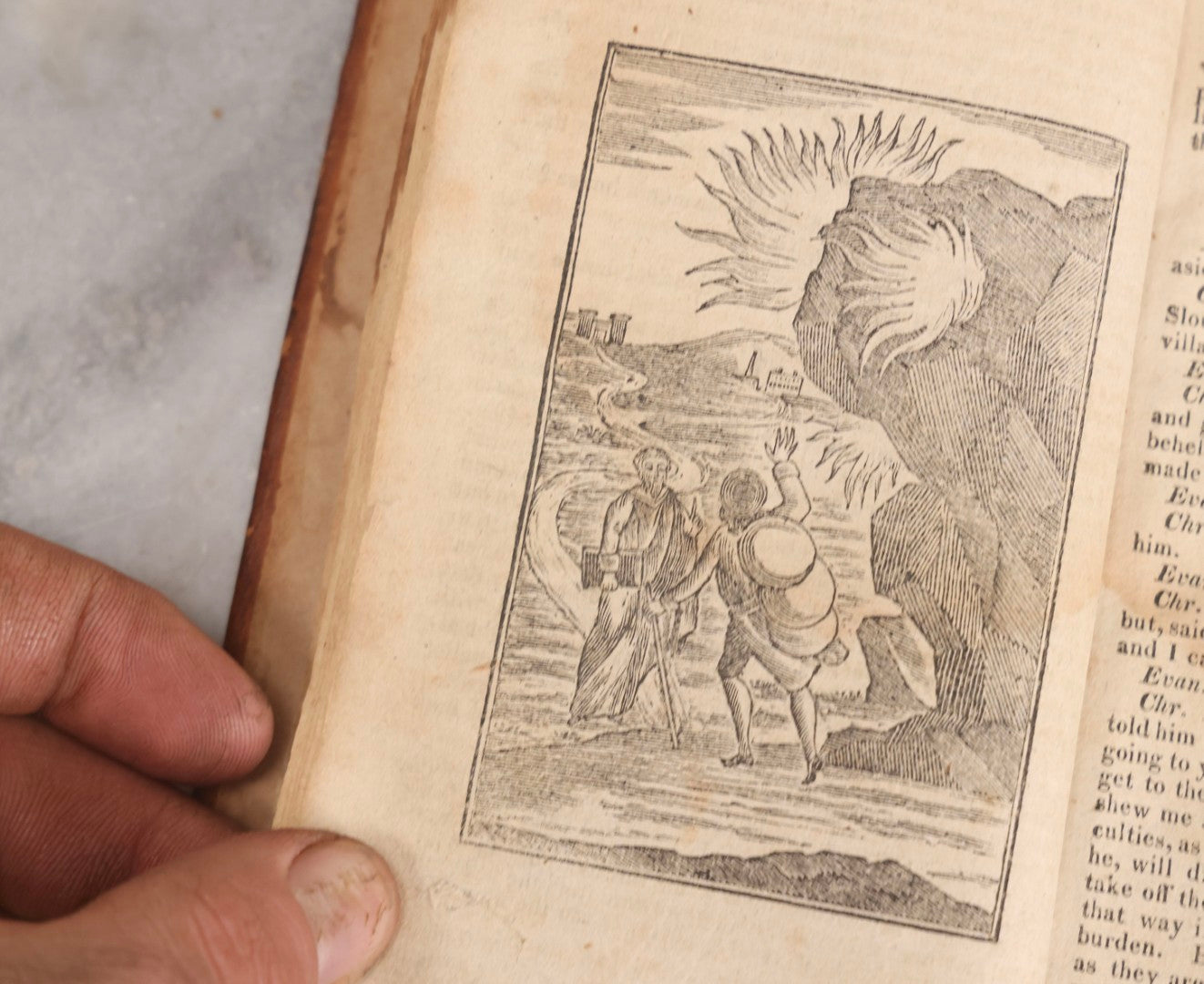 Lot 307 - "The Pilgrim's Progress From This World To, That Which Is To Come" Antique Illustrated Christian Allegory Book By John Bunyan, Published By Isaiah Thomas, Junior, Boston, Printed By E. Merriam & Co., 1817