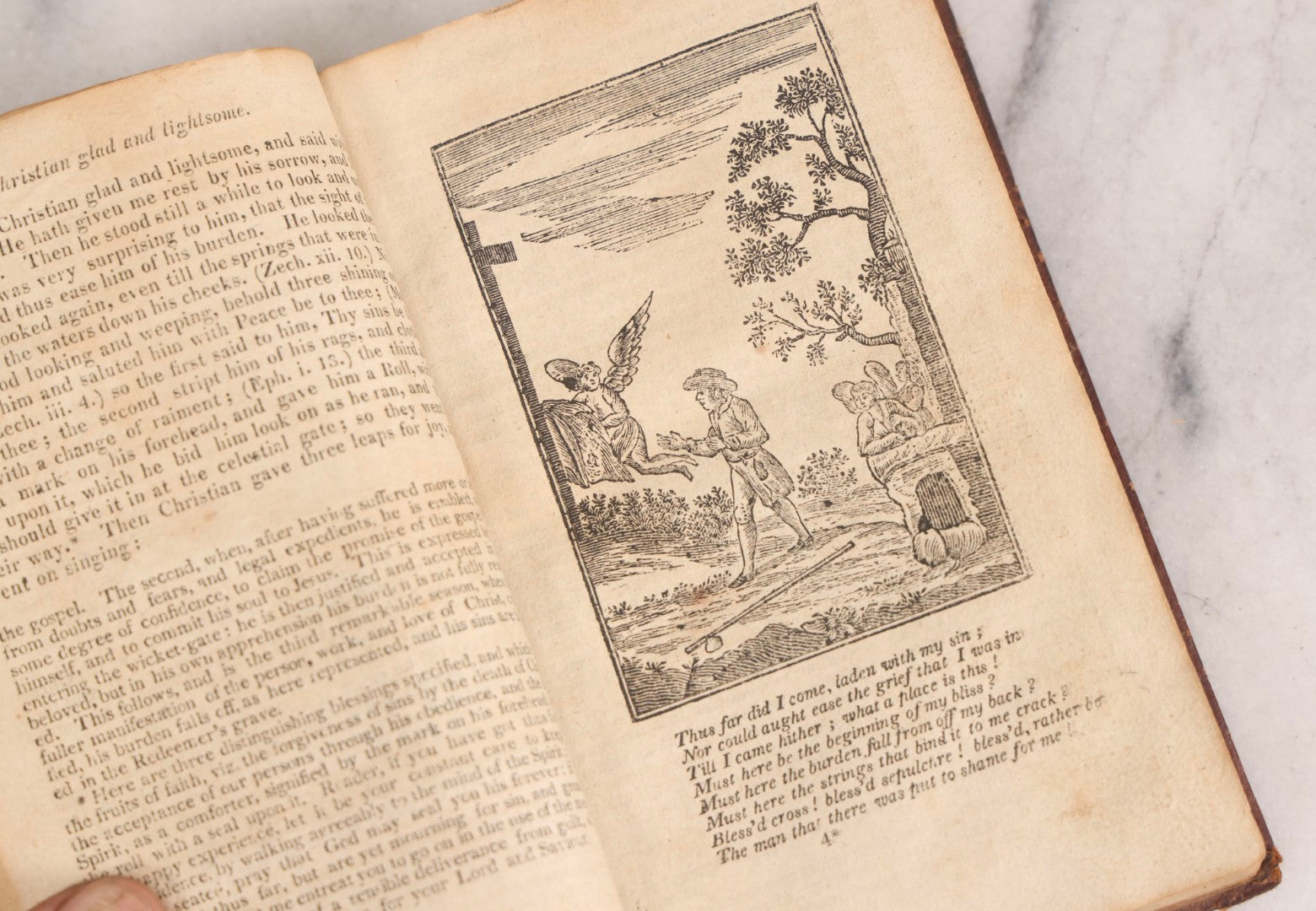 Lot 307 - "The Pilgrim's Progress From This World To, That Which Is To Come" Antique Illustrated Christian Allegory Book By John Bunyan, Published By Isaiah Thomas, Junior, Boston, Printed By E. Merriam & Co., 1817
