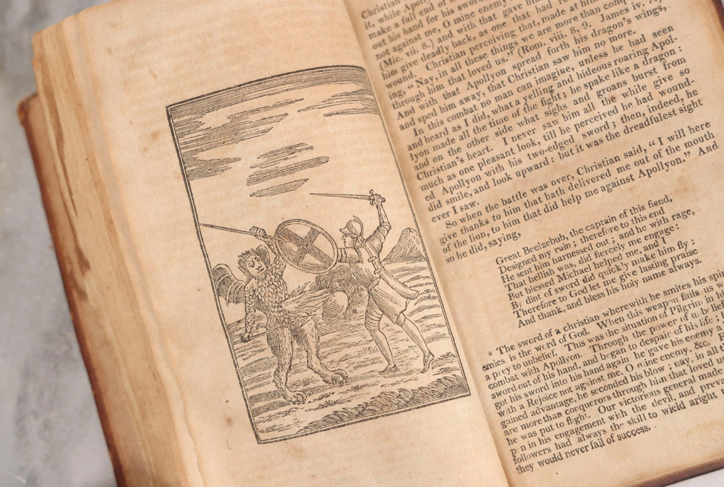 Lot 307 - "The Pilgrim's Progress From This World To, That Which Is To Come" Antique Illustrated Christian Allegory Book By John Bunyan, Published By Isaiah Thomas, Junior, Boston, Printed By E. Merriam & Co., 1817