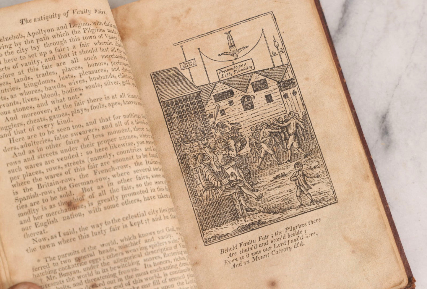 Lot 307 - "The Pilgrim's Progress From This World To, That Which Is To Come" Antique Illustrated Christian Allegory Book By John Bunyan, Published By Isaiah Thomas, Junior, Boston, Printed By E. Merriam & Co., 1817