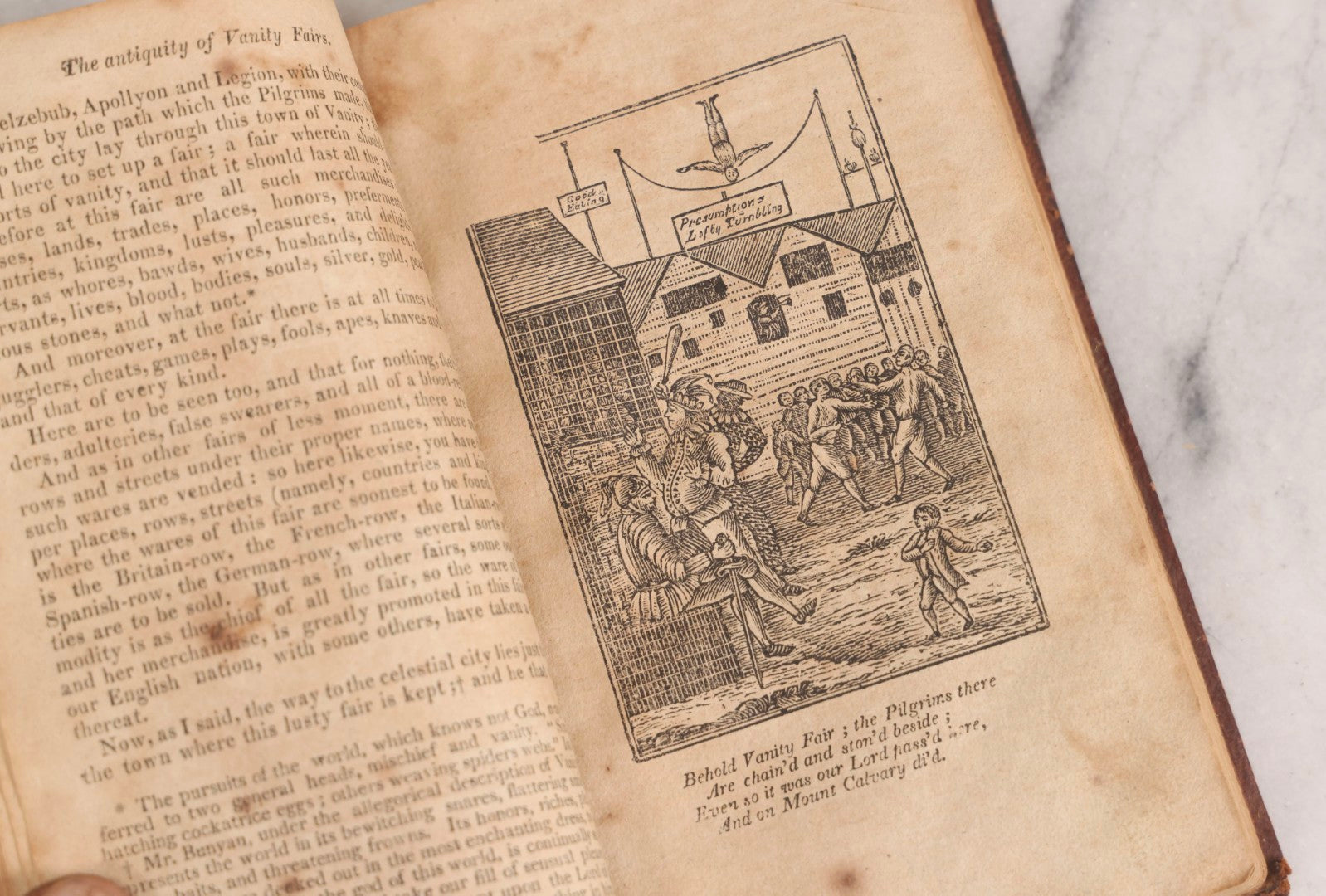 Lot 307 - "The Pilgrim's Progress From This World To, That Which Is To Come" Antique Illustrated Christian Allegory Book By John Bunyan, Published By Isaiah Thomas, Junior, Boston, Printed By E. Merriam & Co., 1817