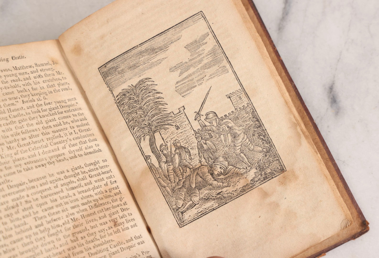 Lot 307 - "The Pilgrim's Progress From This World To, That Which Is To Come" Antique Illustrated Christian Allegory Book By John Bunyan, Published By Isaiah Thomas, Junior, Boston, Printed By E. Merriam & Co., 1817