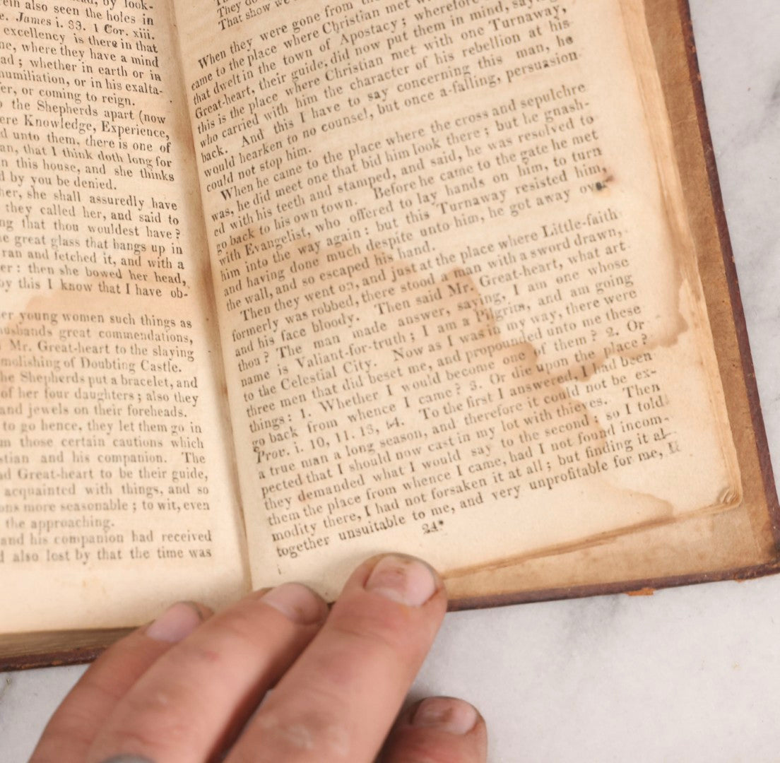 Lot 307 - "The Pilgrim's Progress From This World To, That Which Is To Come" Antique Illustrated Christian Allegory Book By John Bunyan, Published By Isaiah Thomas, Junior, Boston, Printed By E. Merriam & Co., 1817