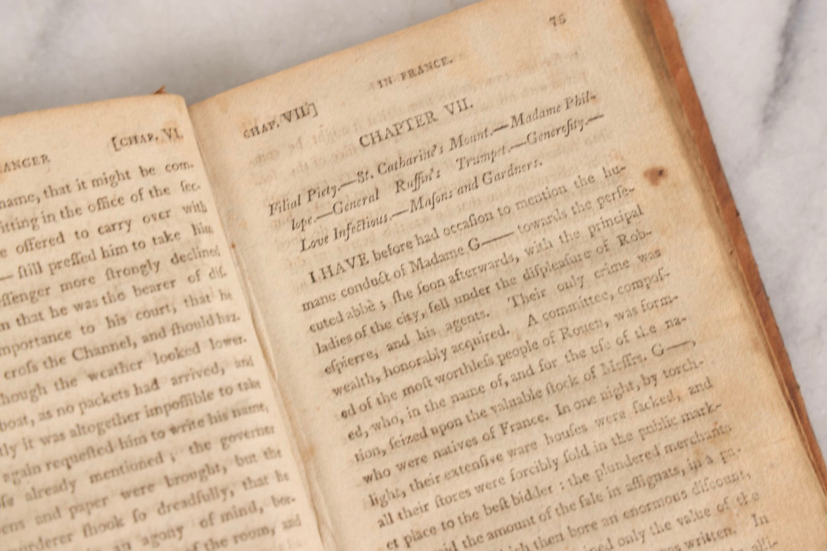 Lot 308 - "The Stranger In France: Or, A Tour From Devonshire To Paris" Antique Travel Book By John Carr, Esq., Printed For Isaiah Thomas, By William Fessenden, Brattleboro, Vermont, 1806, Note Back Cover Separated