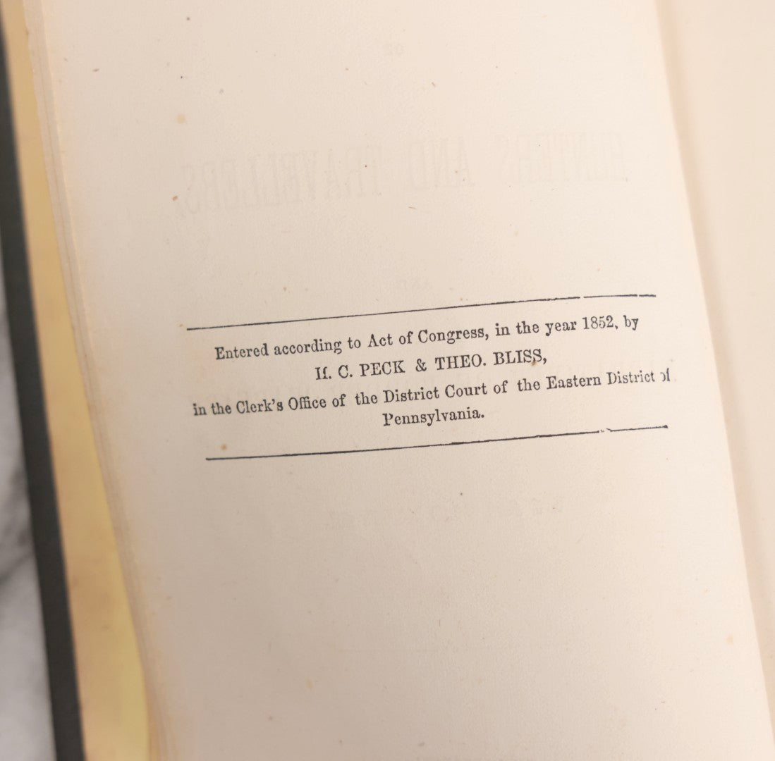 Lot 310 - "Adventures Of Hunters And Travellers, And Narratives Of Border Warfare" Antique Illustrated Book By An Old Hunter, Published By H. C. Peck & Theo. Bliss, Philadelphia, 1852