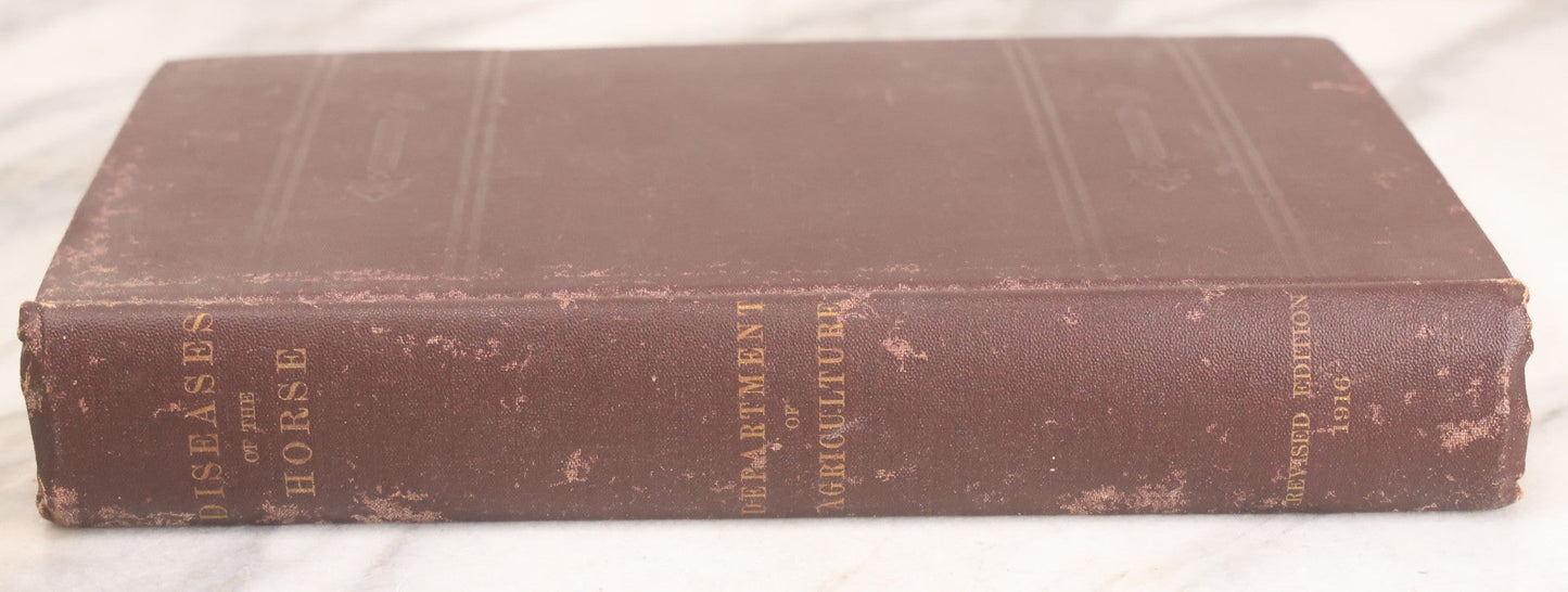 Lot 314 - "Diseases Of The Horse" Antique Veterinary Reference Book With Chromolithograph Plates, U.S. Department Of Agriculture, Government Printing Office, Washington, 1916