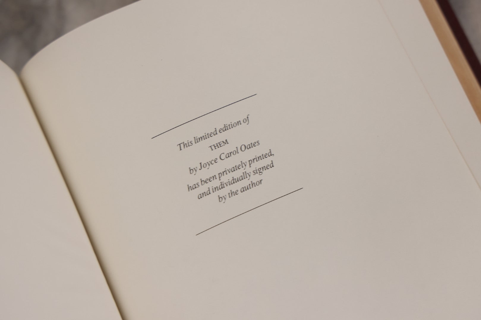 Lot 315 - "Them" Vintage Fine Binding Book Signed By author Joyce Carol Oates, Limited Edition Illustrated By Steven H. Stroud, Privately Printed, 1979